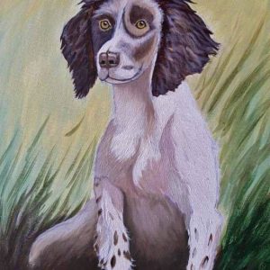 Kutya portré akril festmény