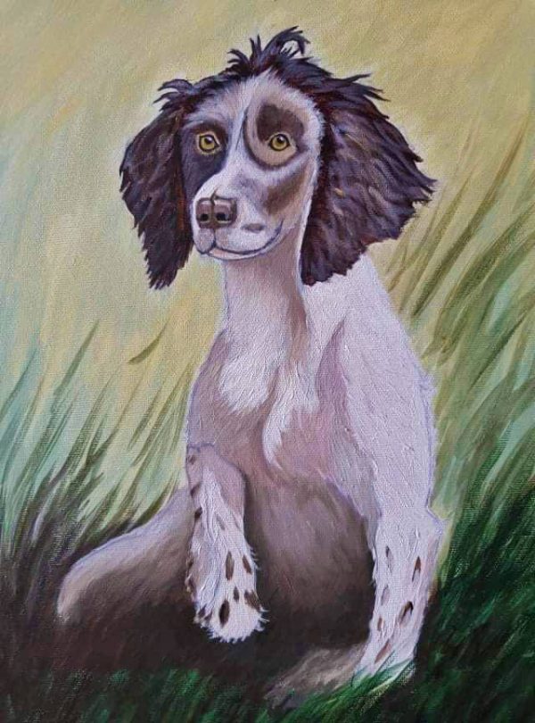 Kutya portré akril festmény