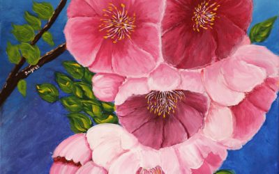 Cseresznyevirág akrilfestmény