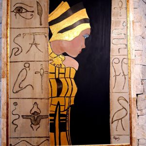 Egyiptomi hercegnő akril festmény lakásdekor