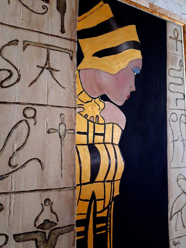 Egyiptomi hercegnő falikép akril festmény