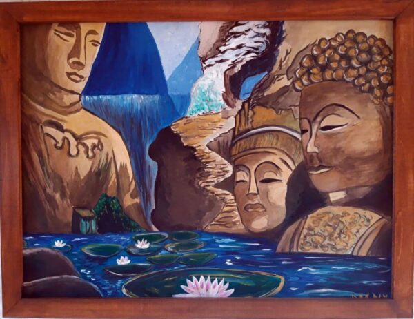 Buddha völgy akril festmény