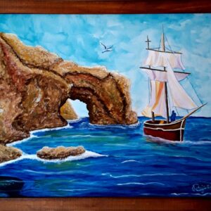 Karib tengeren akril festmény keretben
