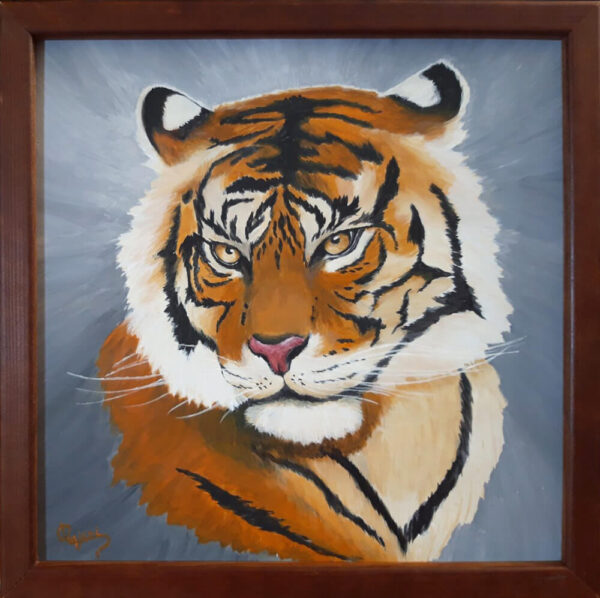 Tigris festmény keretben