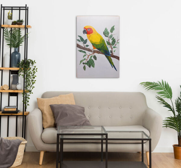 Színpompás papagáj akrilfestmény falikép eladó